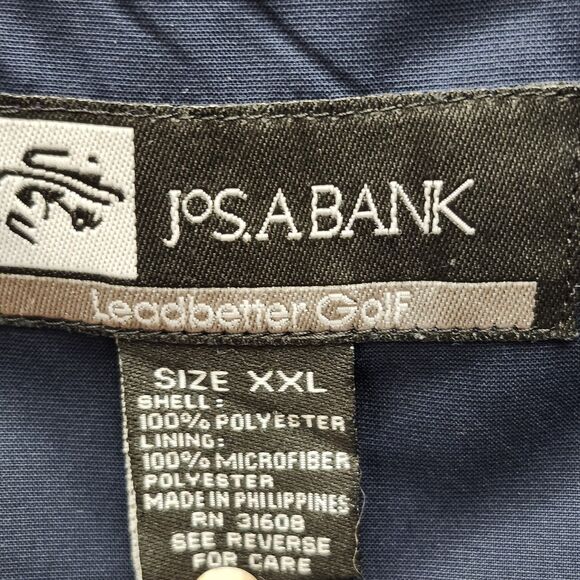 Jos A Banks Leadbetter Golf Windbreaker Jacket Mens XXL Blue V-Neck Pullover - Picture 6 of 9